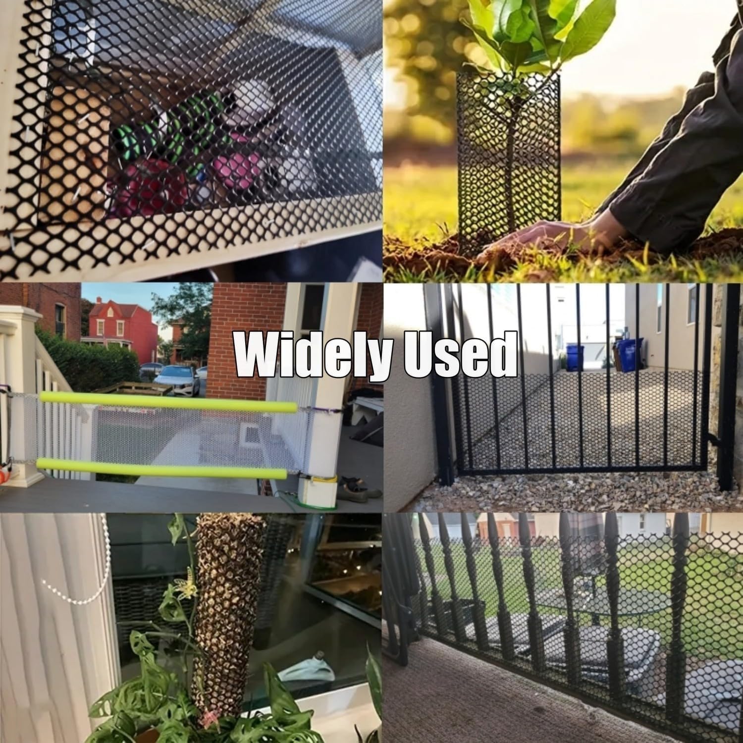 GENNIZZ plastic fencing used as outdoor barrier for cats and small pets.