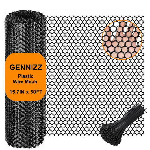GENNIZZ plastic chicken wire fence roll for garden borders and pets.