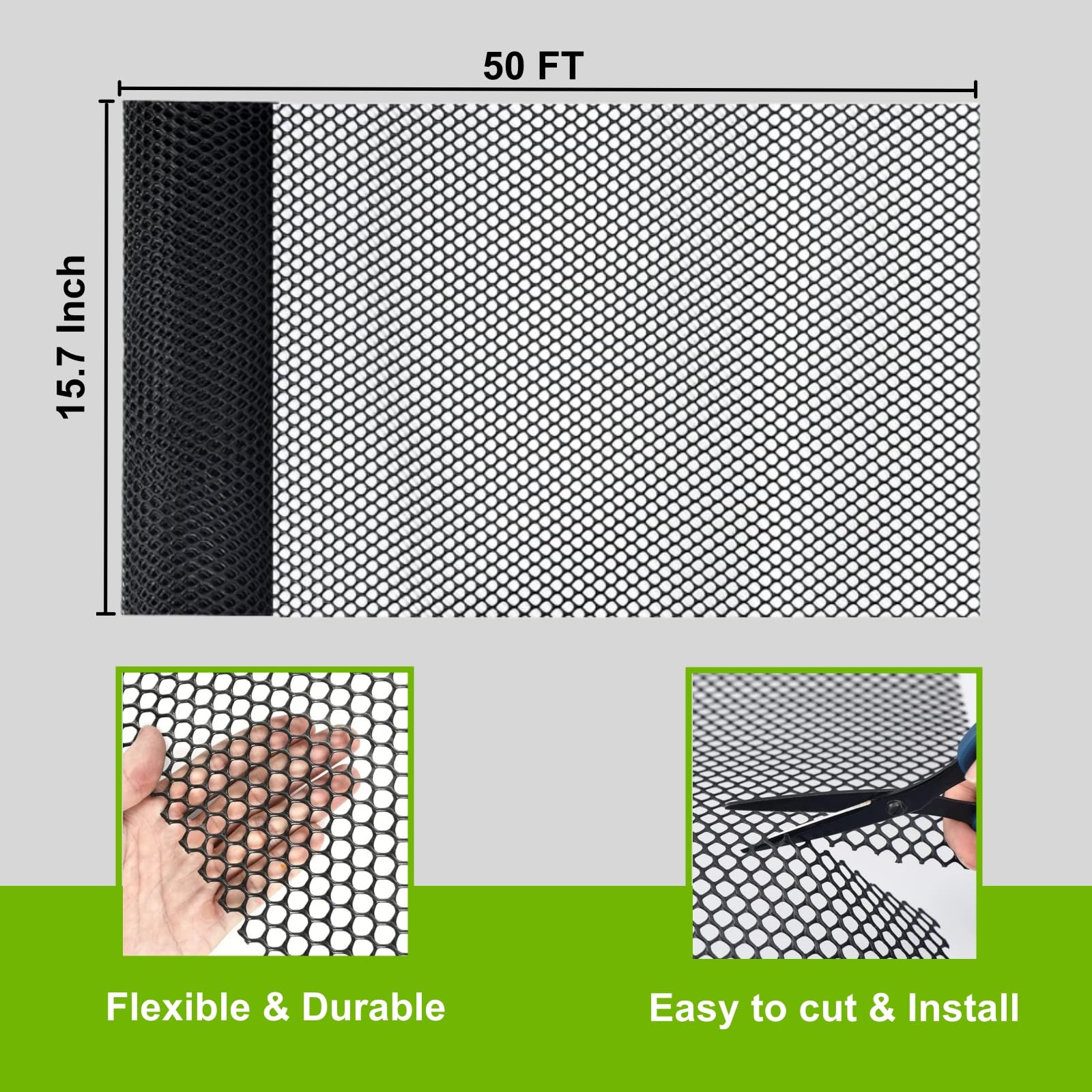 GENNIZZ ABS plastic mesh close-up showing durable and non-toxic material.