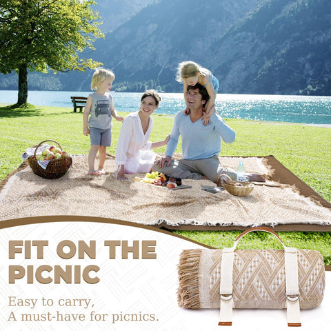 Genovega family picnic on blanket shows spacious footprint.