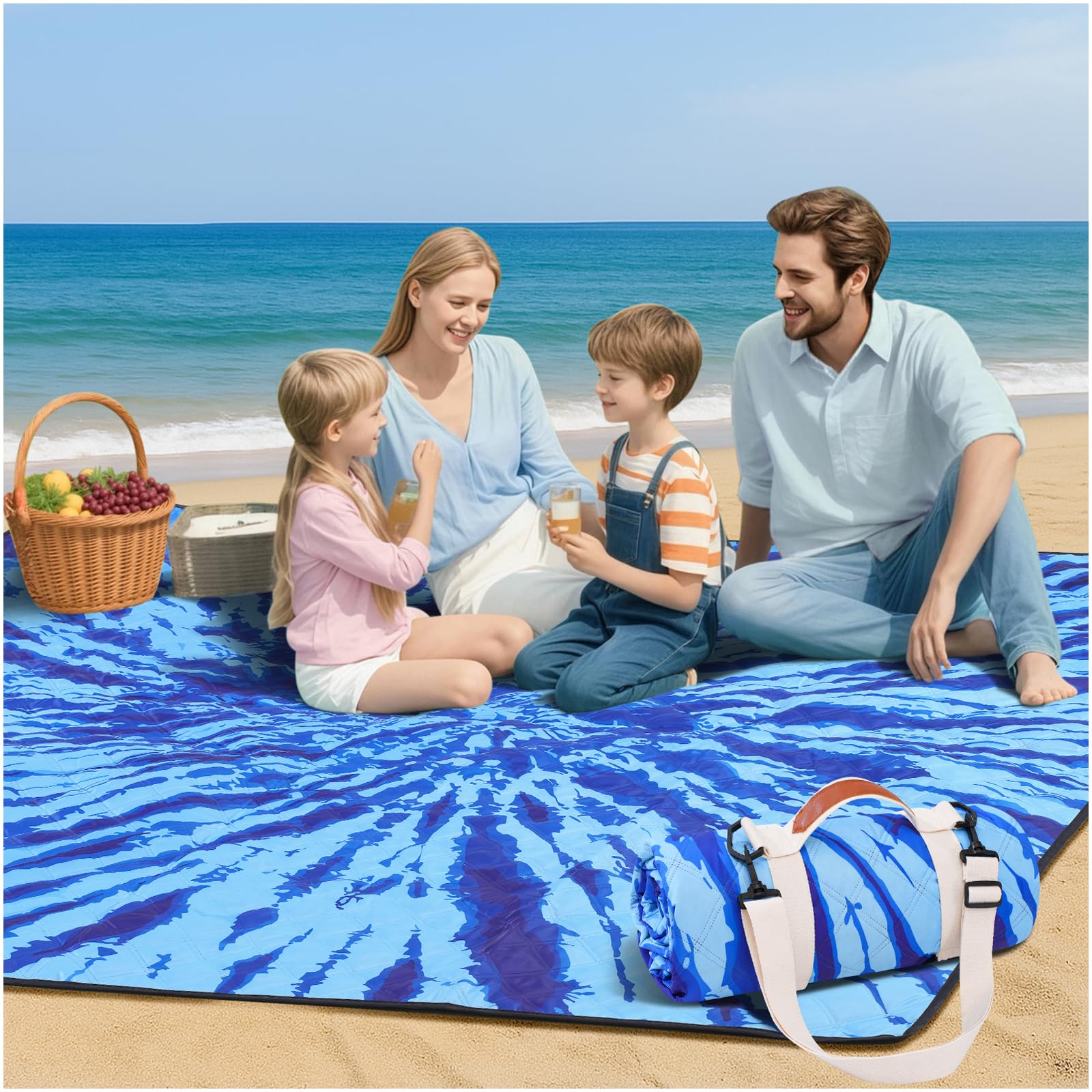 Genovega three-layer foldable blanket designed for easy transport