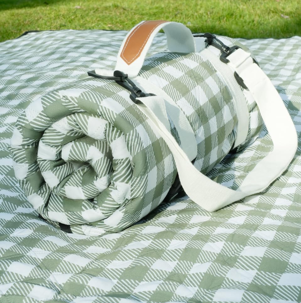 Genovega waterproof picnic blanket 80x80 inches keeps you dry outdoors.