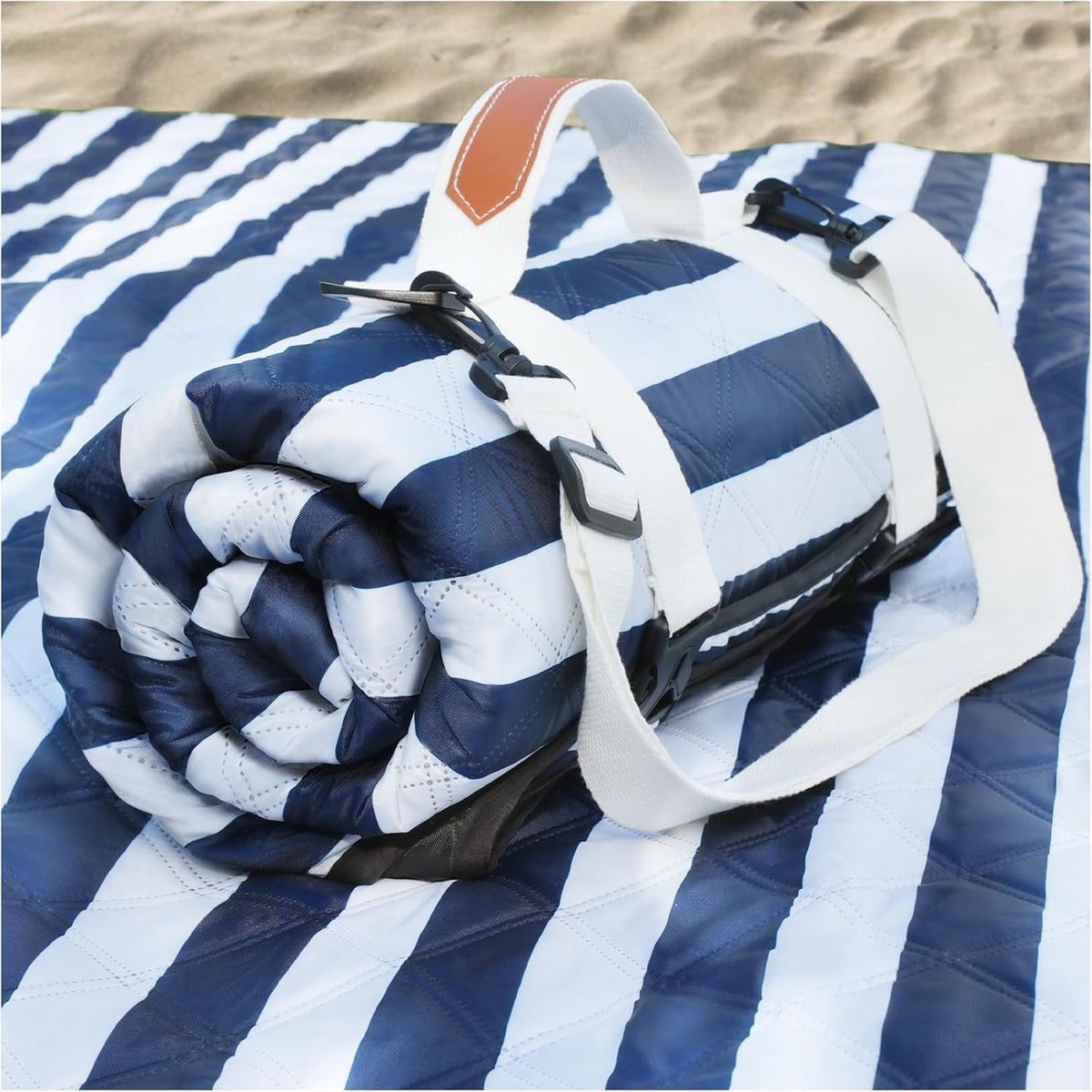 Genovega waterproof sandproof beach blanket in 80x80 inches for family outings.