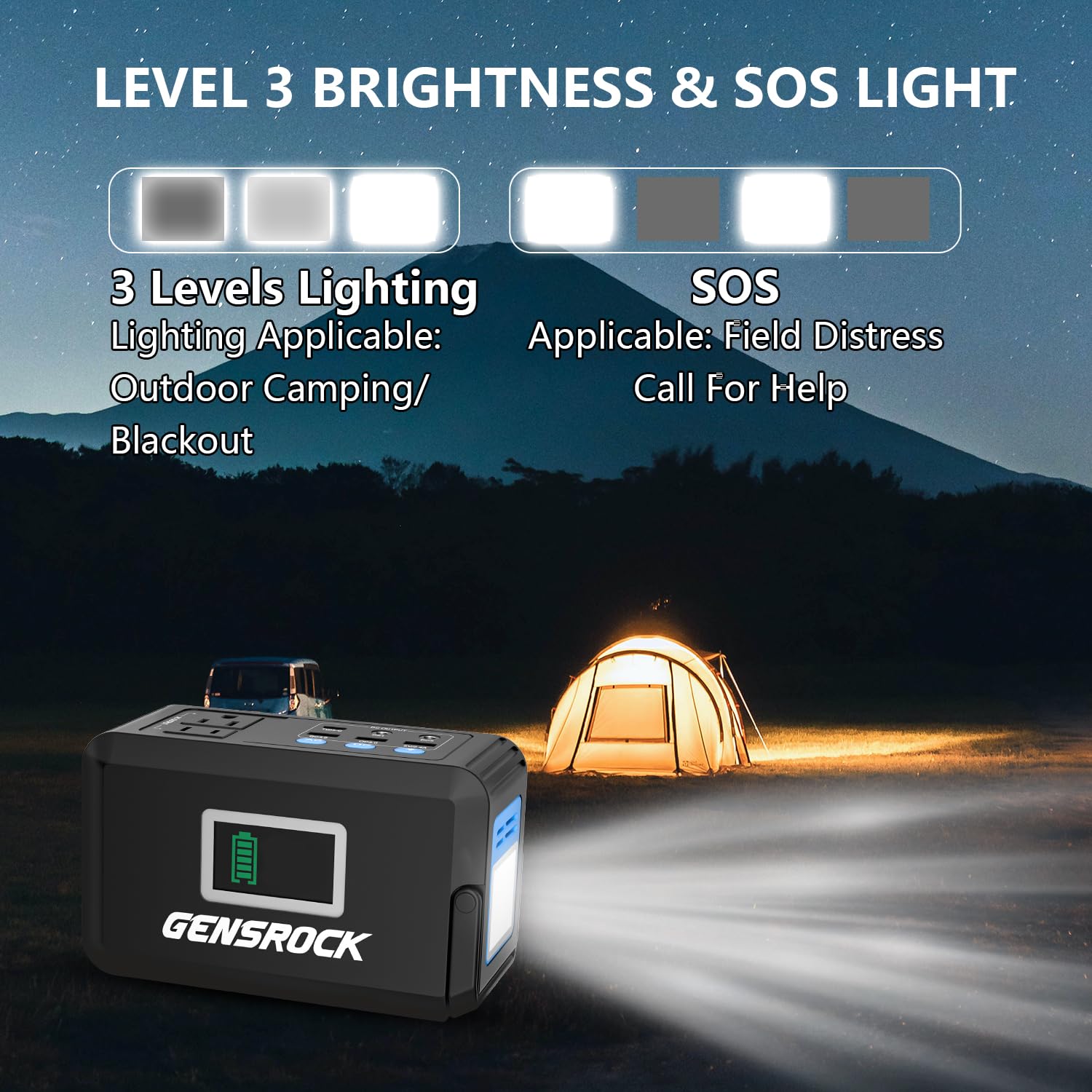 GENSROCK portable power station offers three charging modes for flexible power