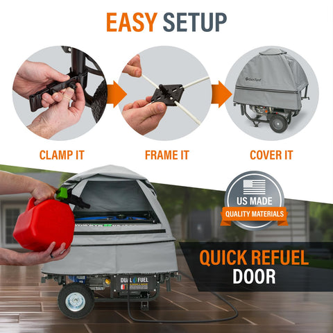 GenTent design preserves cooling airflow around the generator while covered