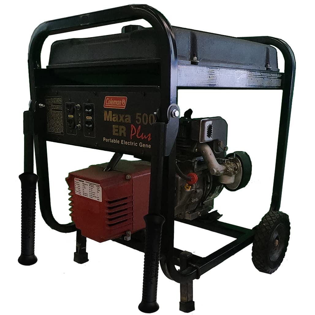 GenTent universal-fit folding handles mounting on generator frame.