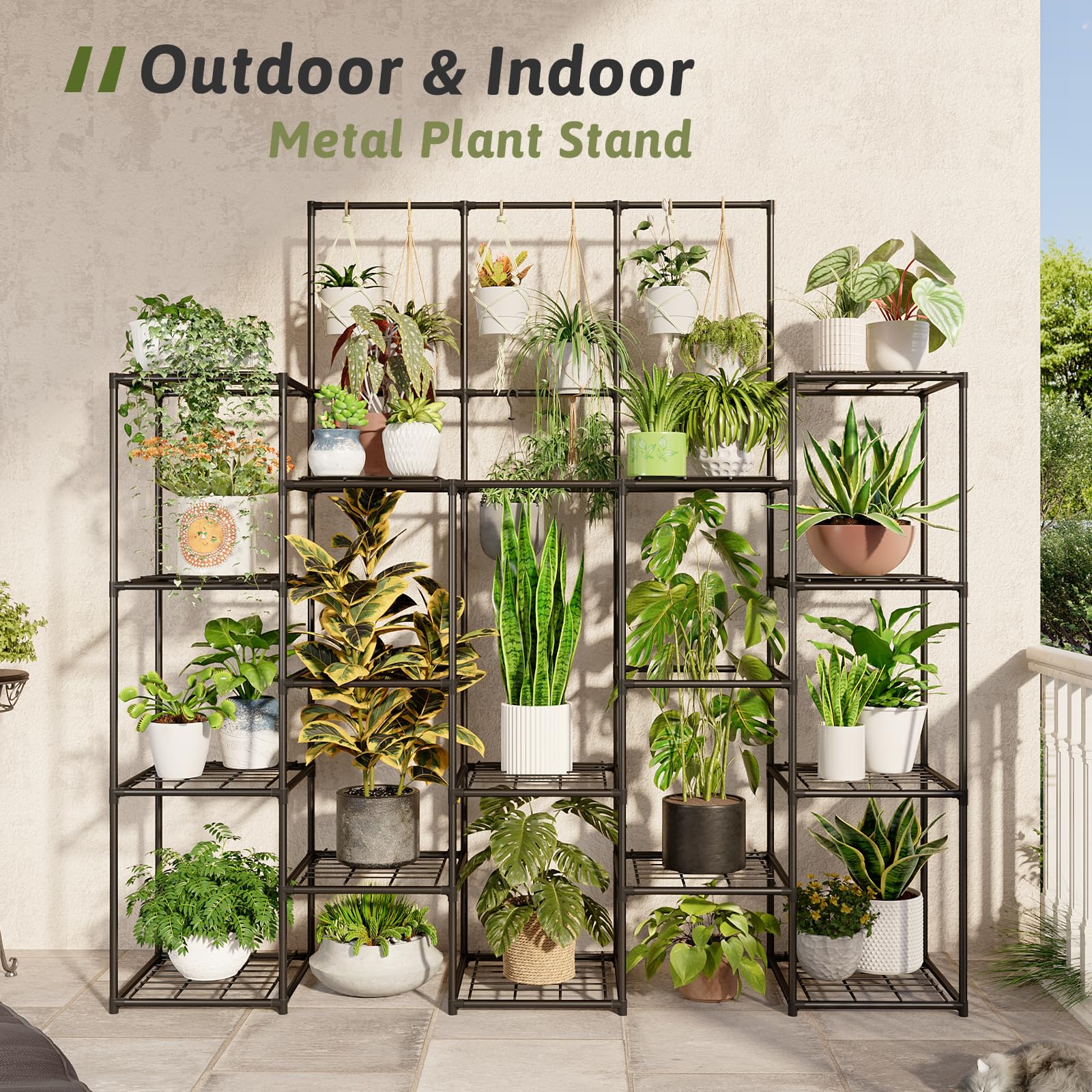 GENTINGBRO 14-tier plant shelf maximizing vertical space for a lush indoor or outdoor garden.