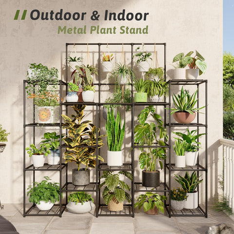 GENTINGBRO 14-tier plant shelf maximizing vertical space for a lush indoor or outdoor garden.