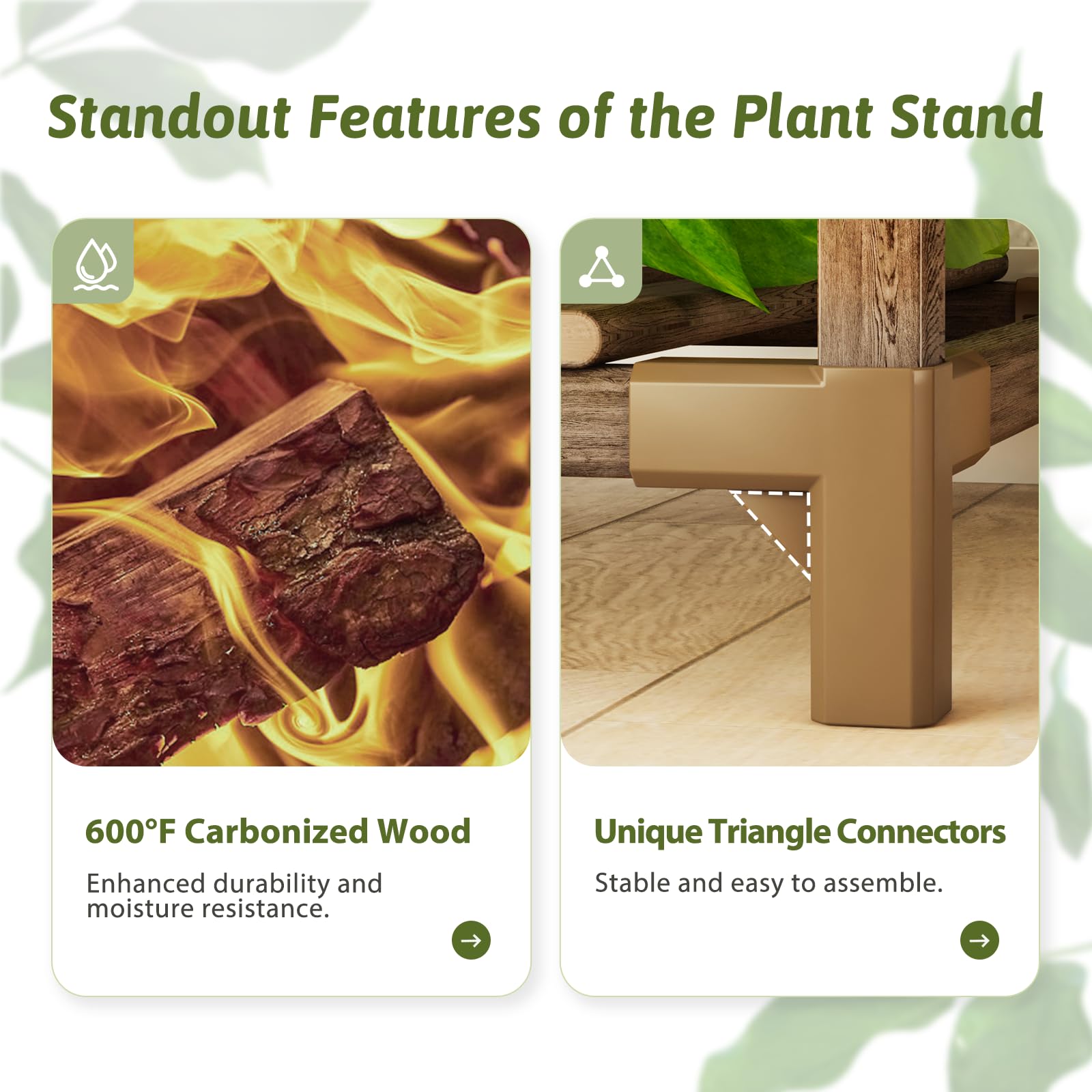GENTINGBRO eucalyptus wood frame provides sturdy support.