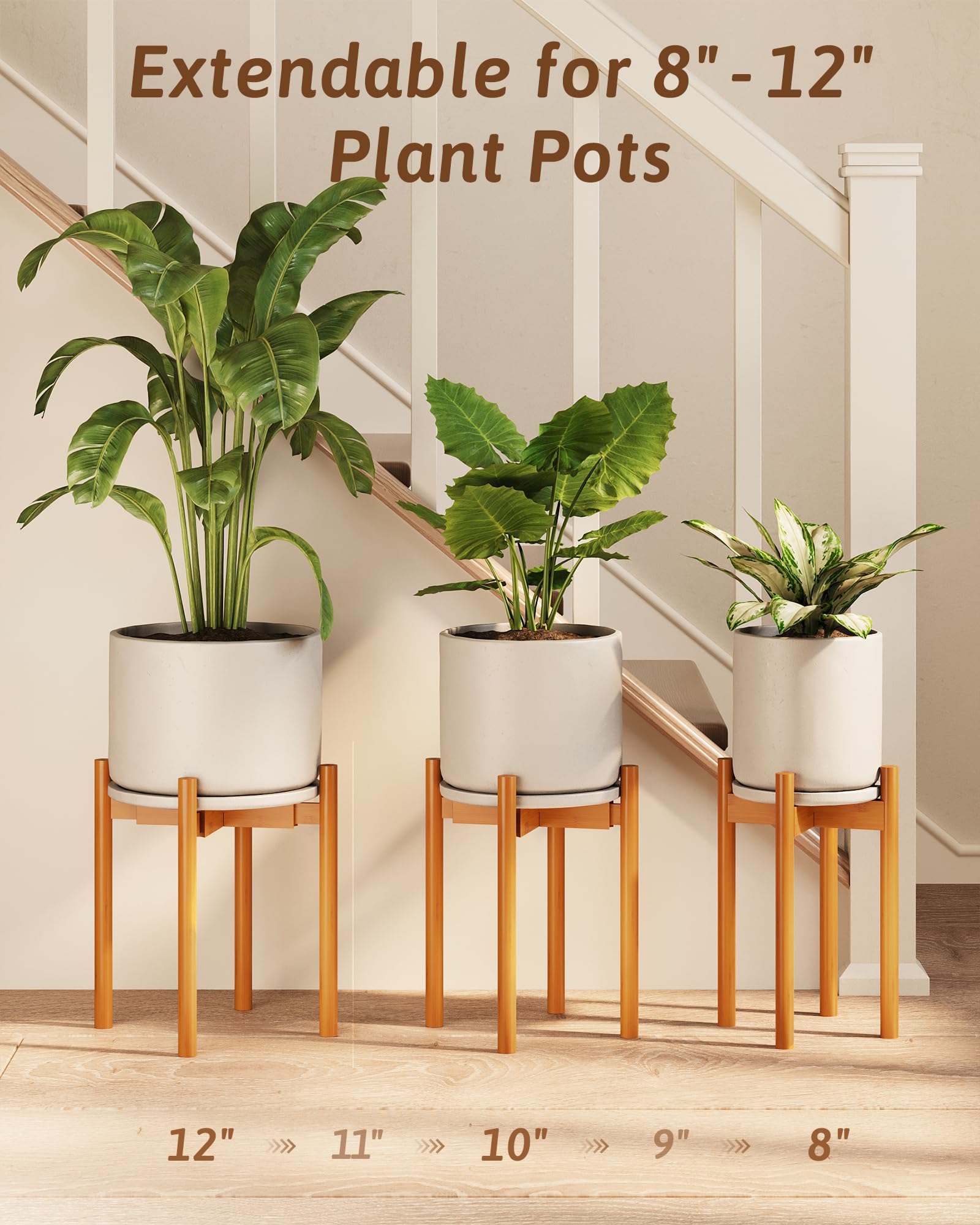 GENTINGBRO floor plant stand for living room creates natural focal point