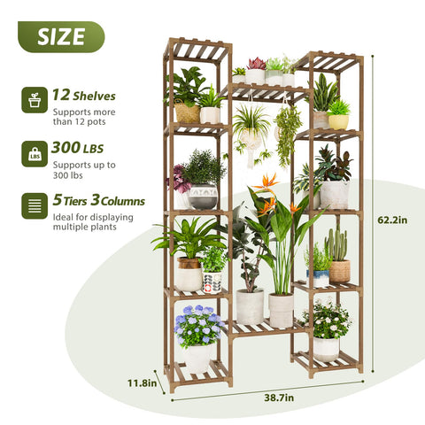 GENTINGBRO living room plant display on a tall, stylish stand.