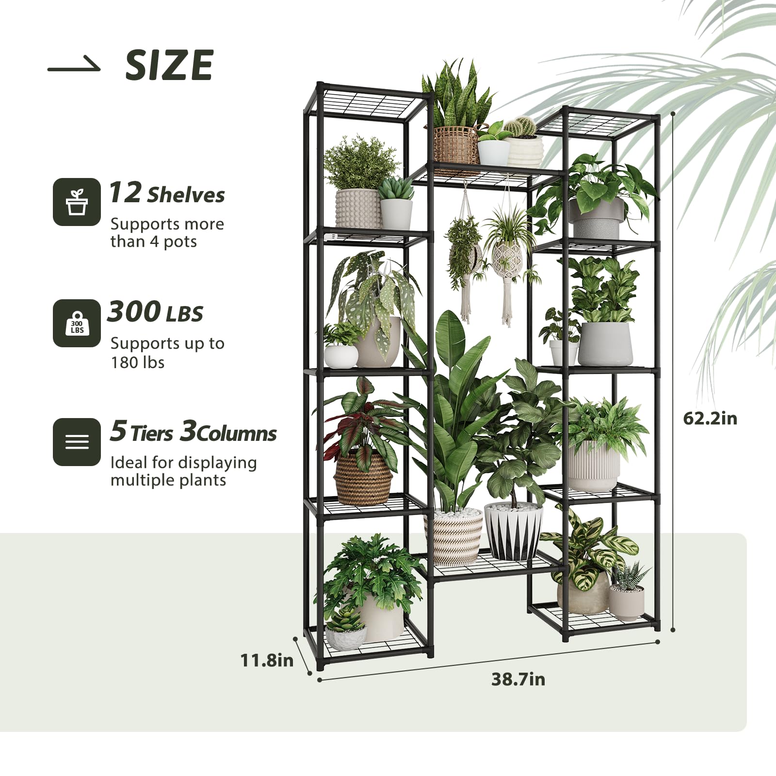 GENTINGBRO mesh layers highlight breathable shelves for better airflow under pots.