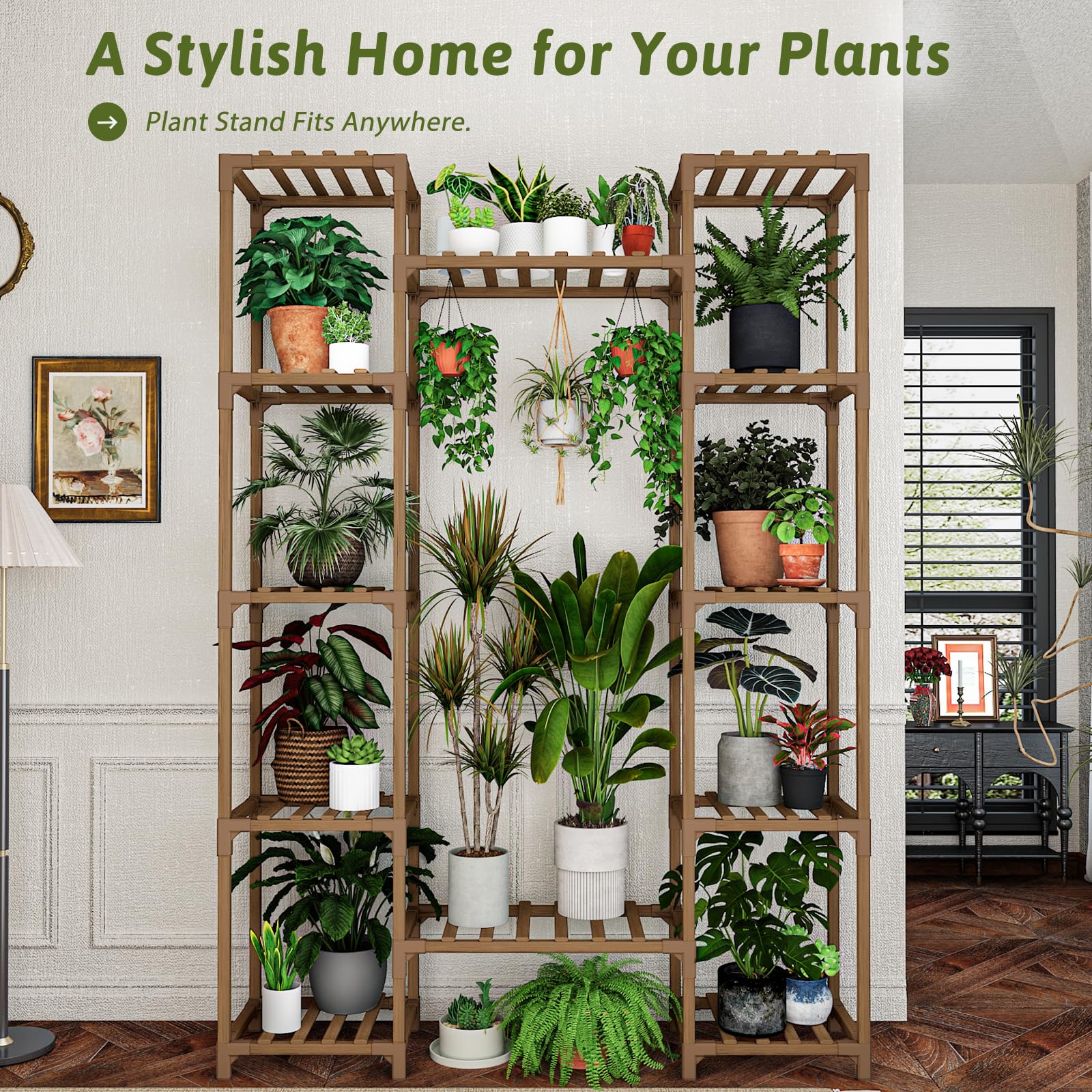 GENTINGBRO middle shelves wide for larger plants and easy arrangement