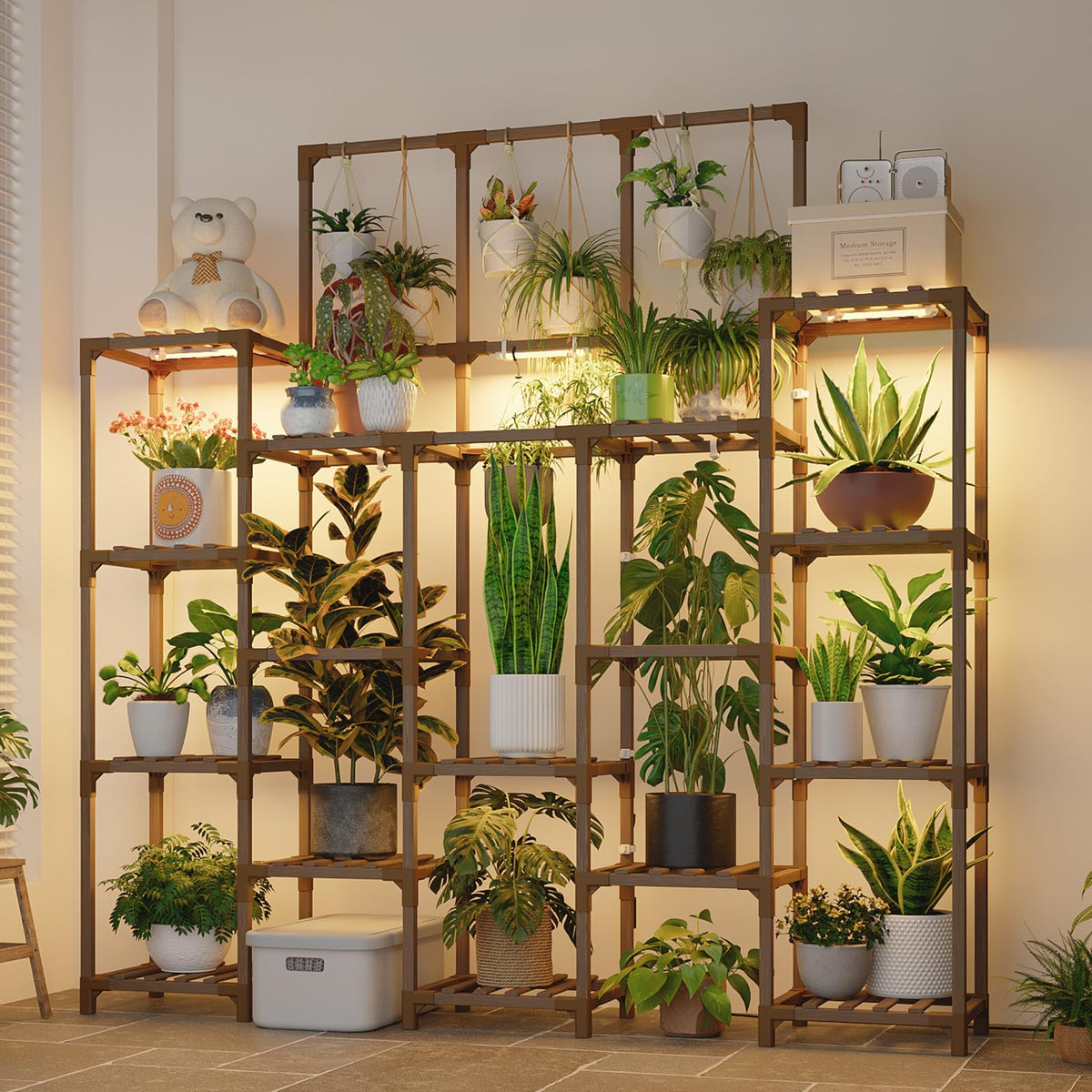 GENTINGBRO plant shelf with grow light for indoor display