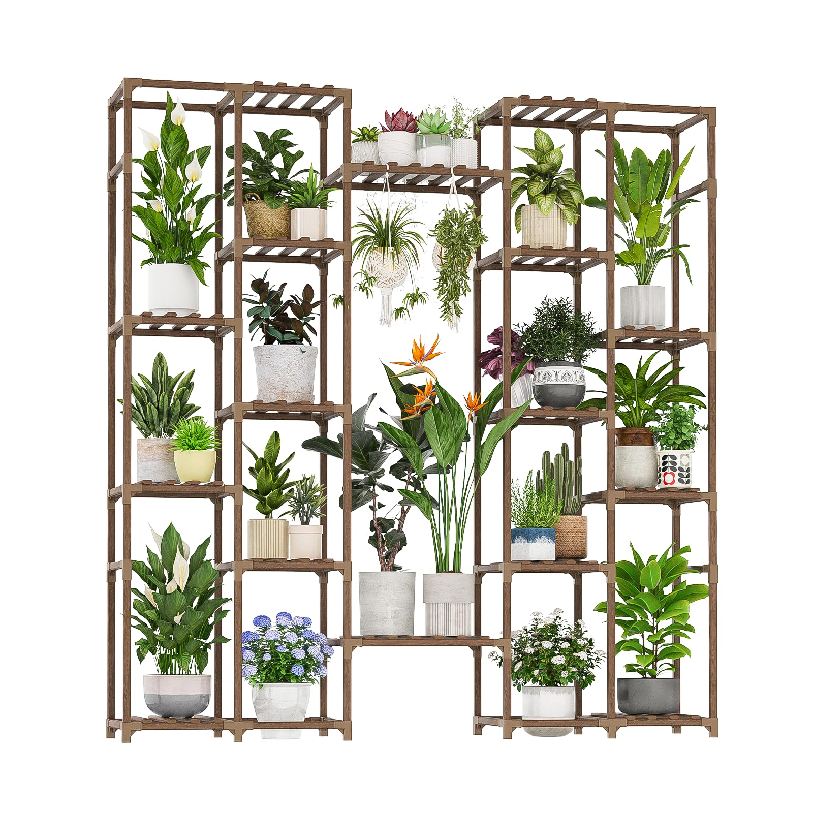 GENTINGBRO plant stand showing 18-pot display for indoor greenery.