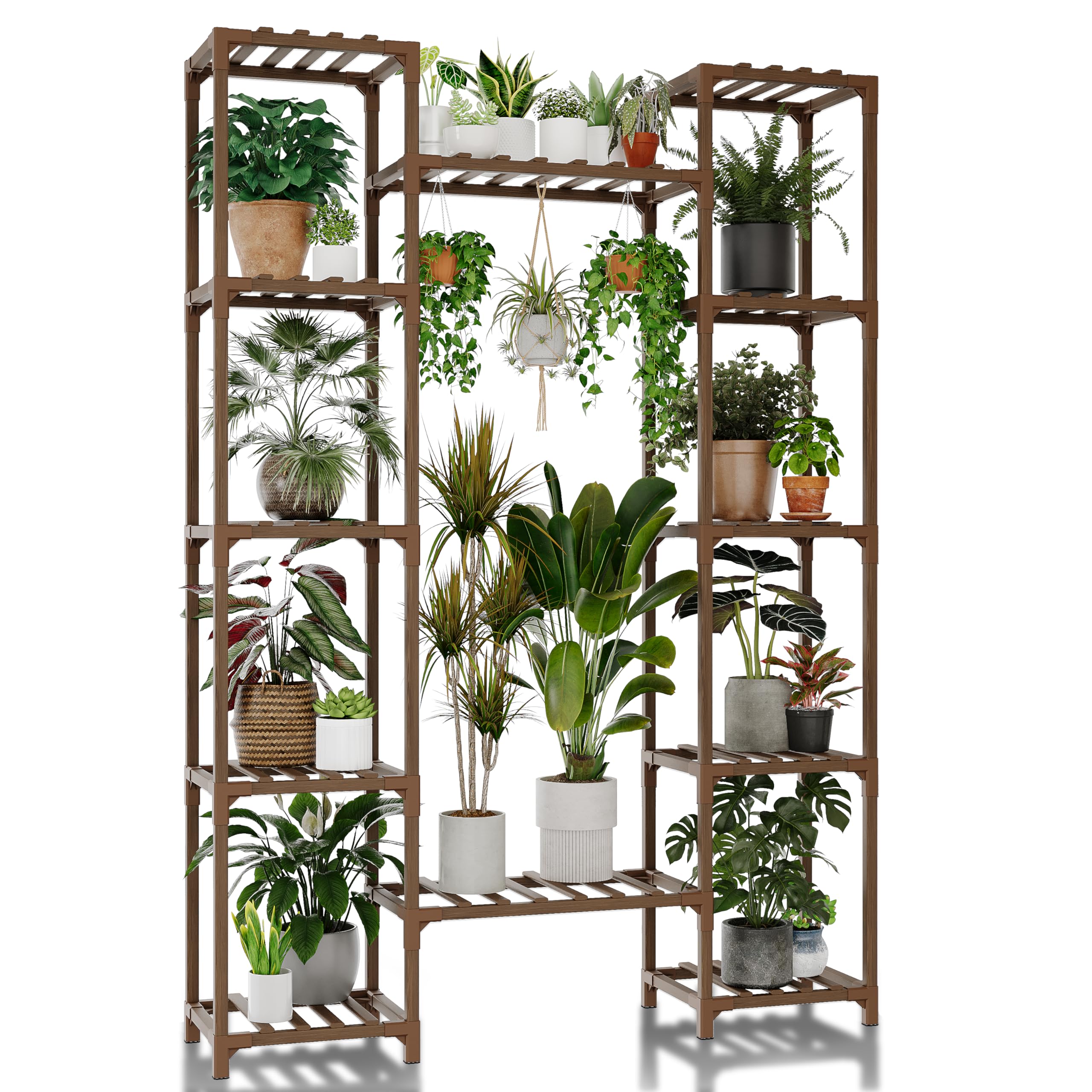 GENTINGBRO plant stand tall front view for indoor outdoor display and organized greenery