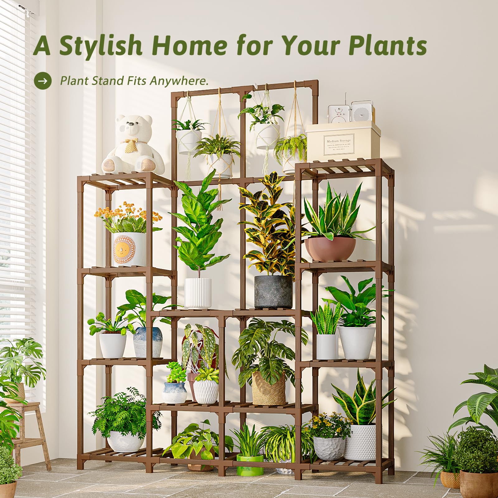 GENTINGBRO weather-resistant plant stand outdoors ready for patio use