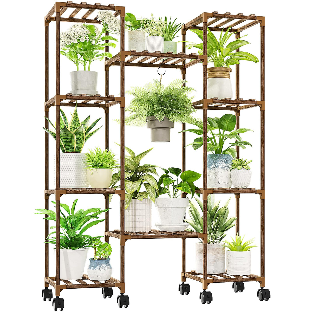 GENTINGBRO plant stand with wheels for easy mobility around the home.