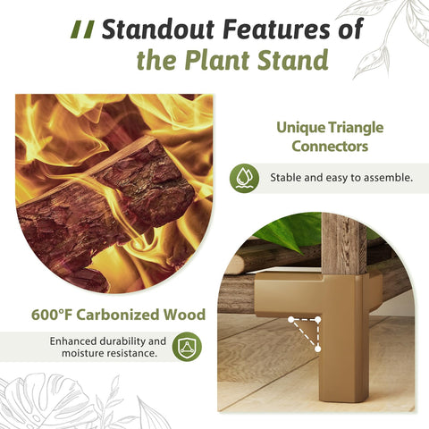 Gentingbro carbonized eucalyptus wood provides sturdy and durable plant support