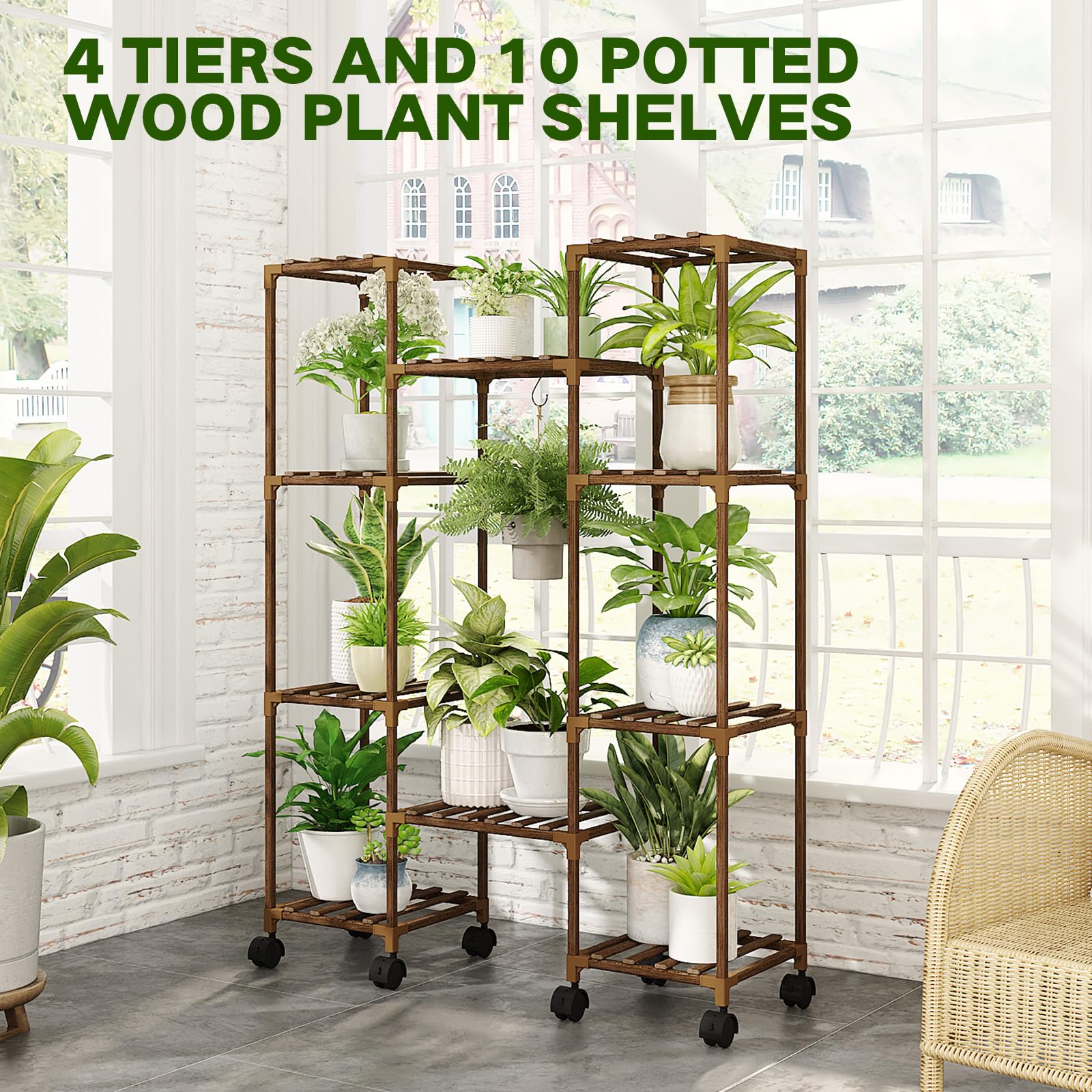 GENTINGBRO tall multi-level design elevates plants for better light.