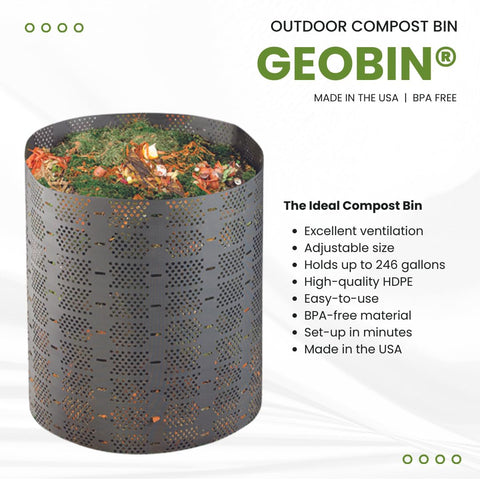 GEOBIN compost bin made in the USA for outdoor use and reliability