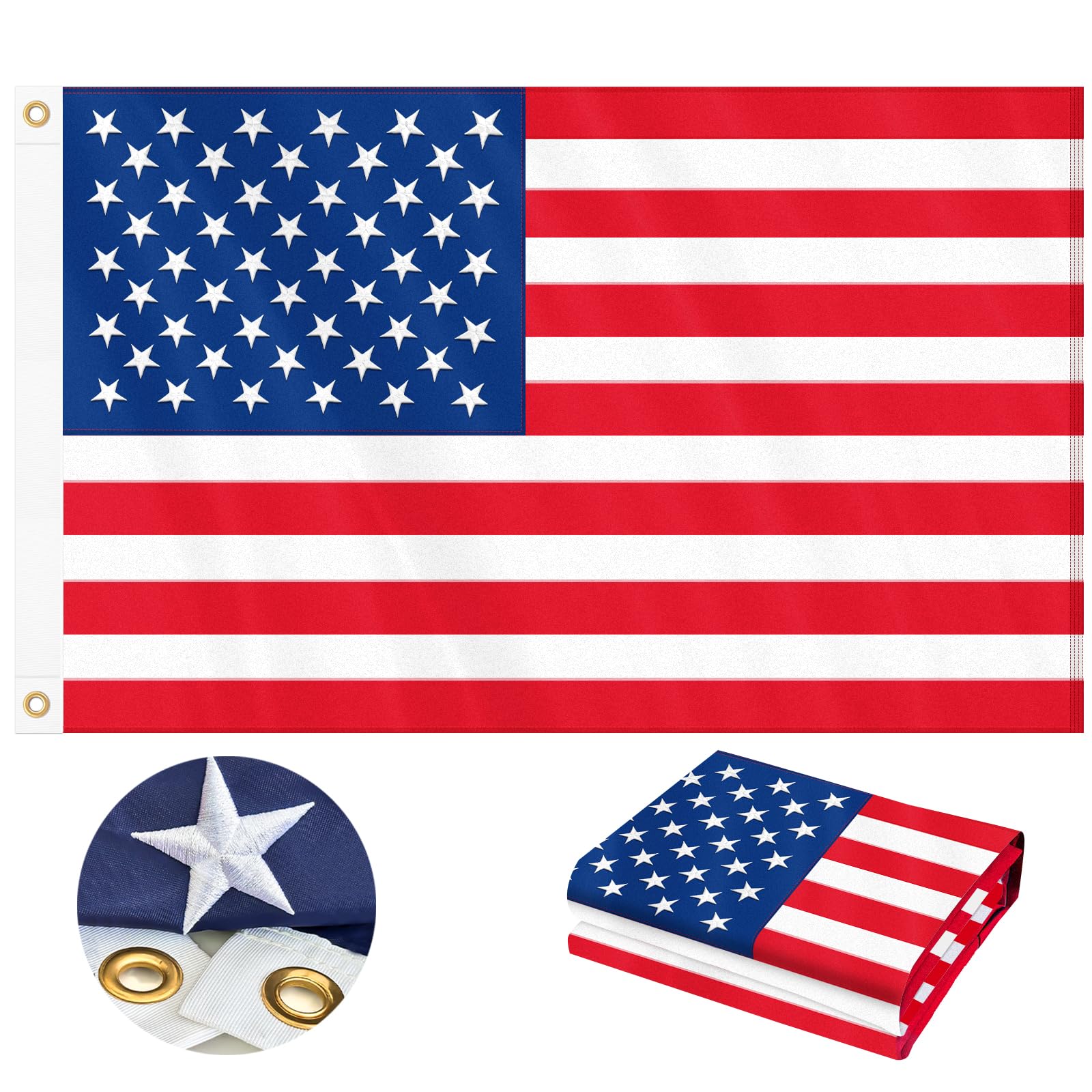 Geodurn American flag 3x5ft outdoor flag for durable outdoor displays.