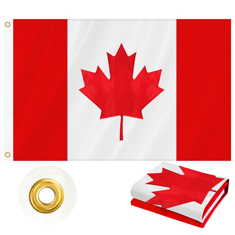 Geodurn Canada flag 3x5 outdoor heavy-duty fabric for durable exterior use.