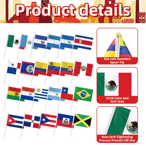 Geodurn Cuba-Jamaica flags on sticks for classroom celebrations