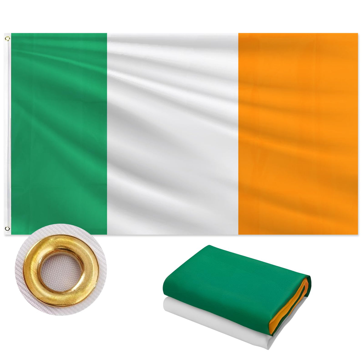 Geodurn Irish flag 3x5ft outdoor banner for bold exterior display.
