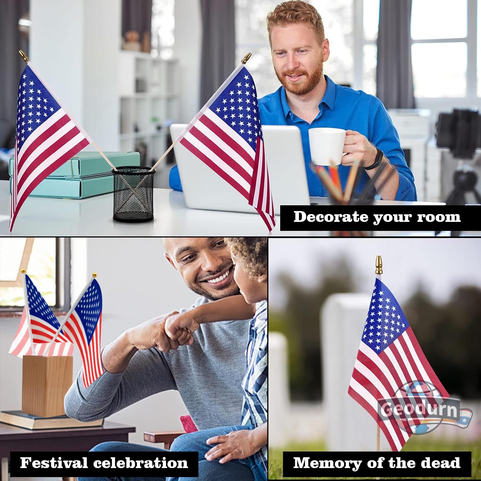 Geodurn memorial day decor flags adding patriotic accents