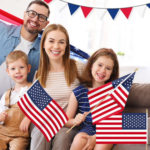 Geodurn compact 12x18 flags for Memorial Day lawn displays.