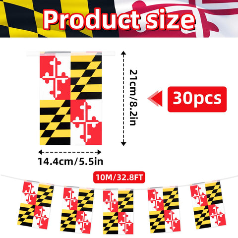 Geodurn 30 mini Maryland flags for vibrant decor