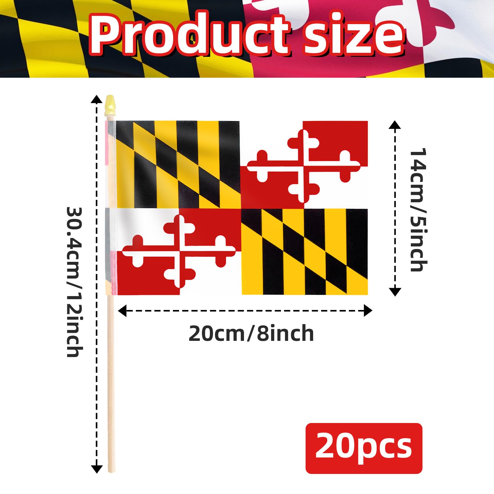 Geodurn mini Maryland flag set of 20 for large group celebrations.