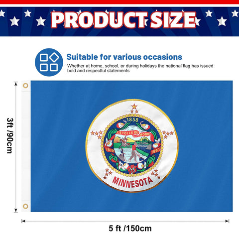 Geodurn Minnesota flag embroidery seal detail adds texture and craftsmanship.