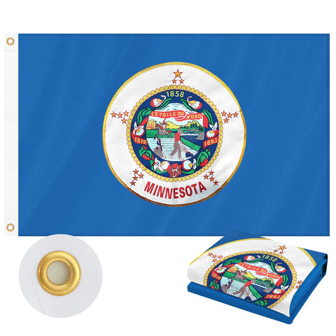 Geodurn Minnesota flag front double-sided visibility for clear display on both sides.