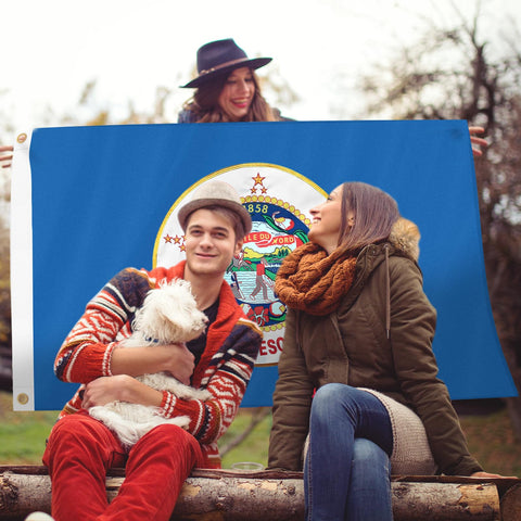 Geodurn Minnesota flag vivid colors stay bold in outdoor settings.