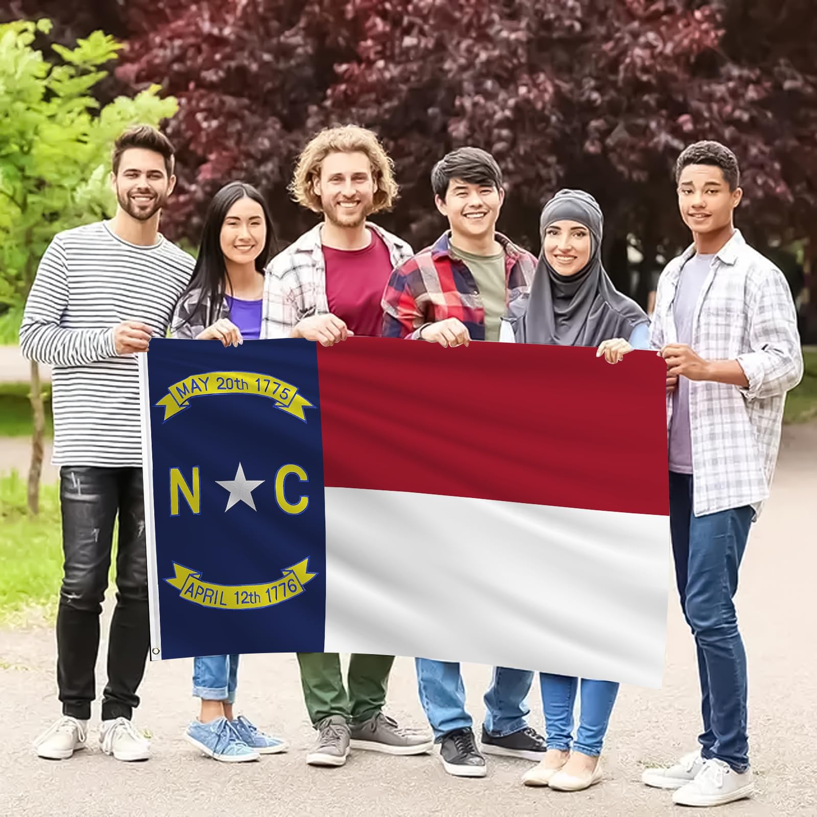 Geodurn NC flag suitable for indoor or outdoor display near windows or poles.
