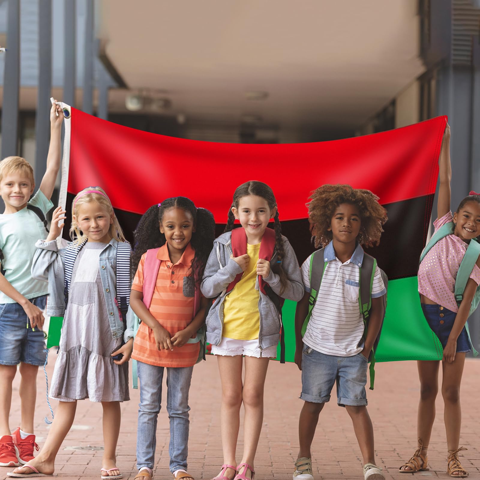 Geodurn flag honors Juneteenth and Black Liberation in bold colors.