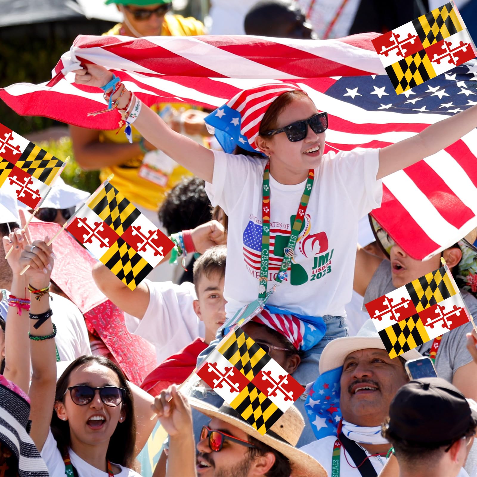 Geodurn flags for parades and events create unified patriotic ambiance.