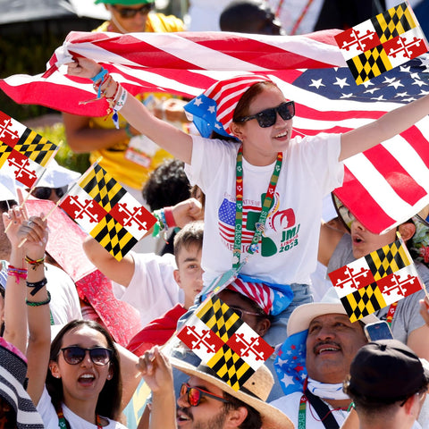 Geodurn flags for parades and events create unified patriotic ambiance.