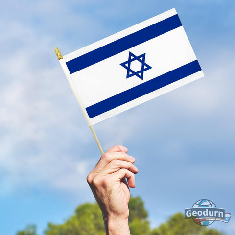 Geodurn Israeli flags suitable for parades, holidays, and educational displays.