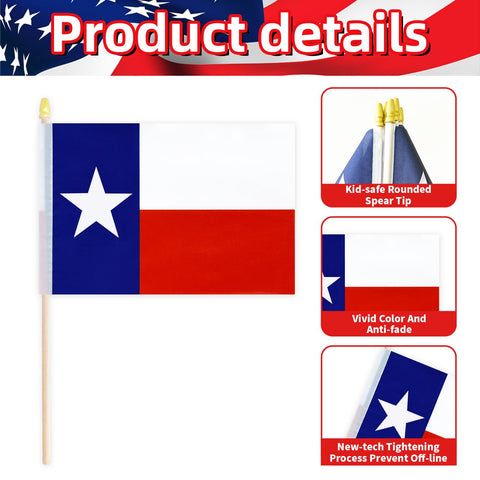 Geodurn Texas flag packaging with separate poles for easy assembly