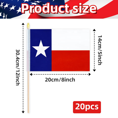 Geodurn handheld Texas flag 5x8 inches, parade ready