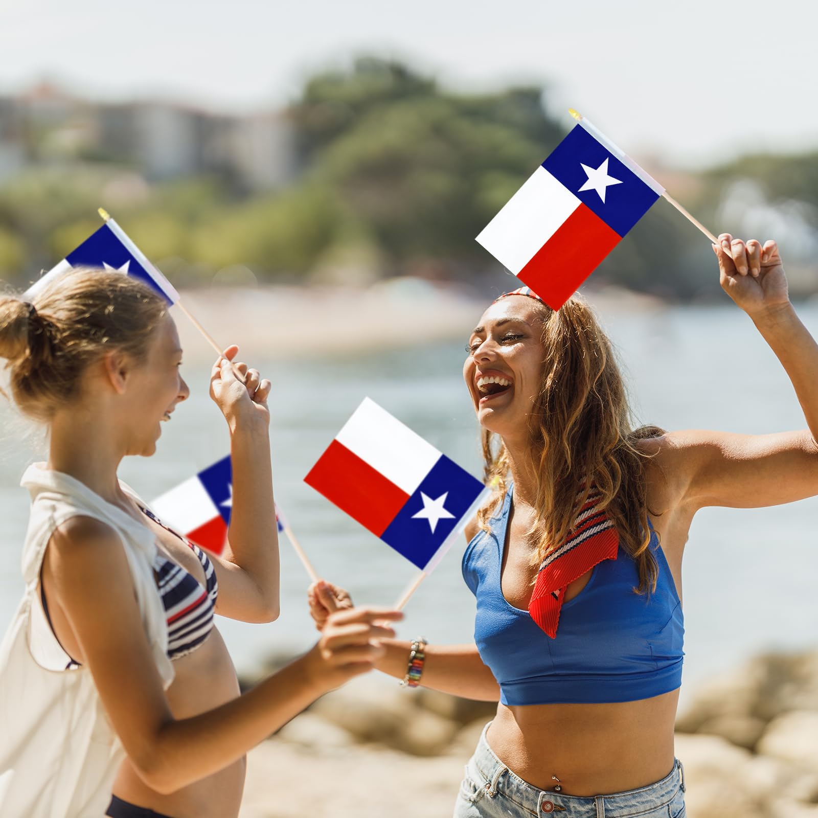 Geodurn Texas flag showing vivid blue, white, red colors