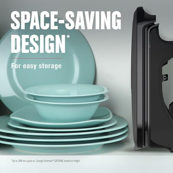 George Foreman removable drip tray in dishwasher-safe design for quick cleanup.