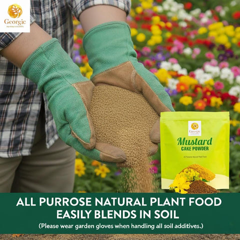 GEORGIC mustard oil cake powder top-dressing near healthy roots