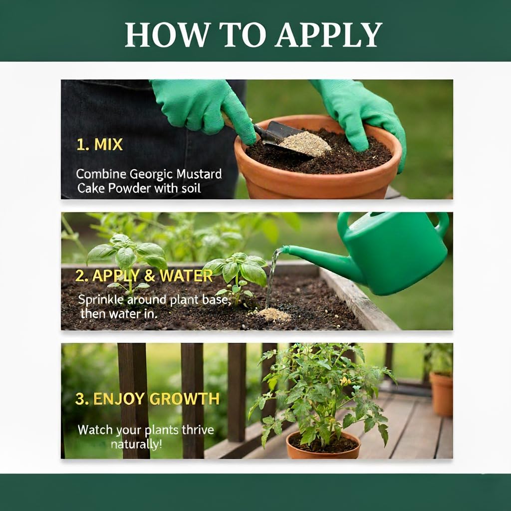 GEORGIC mustard oil cake powder in a vegetable garden promotes growth