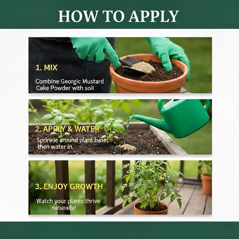 GEORGIC mustard oil cake powder in a vegetable garden promotes growth
