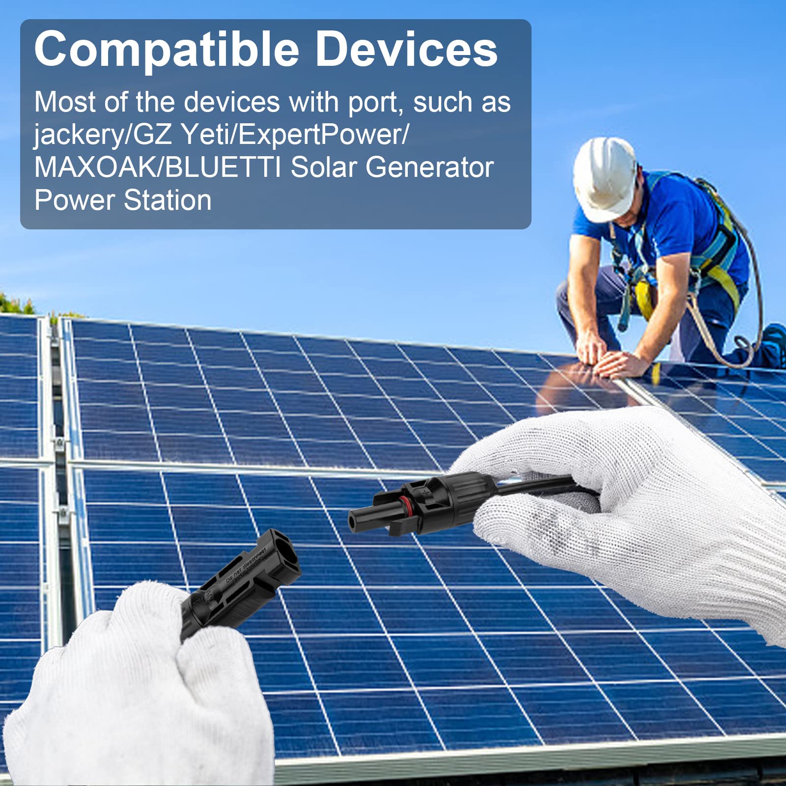 Geosiry 10AWG extension supports wide temperature range outdoors.