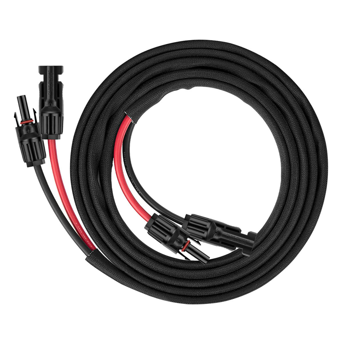 Geosiry 10ft solar extension cable with dual connectors for secure outdoor panel setup.